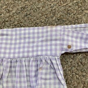 Vintage Half Apron Purple Lavender Gingham Chicken Scratch Diamonds Unfinished